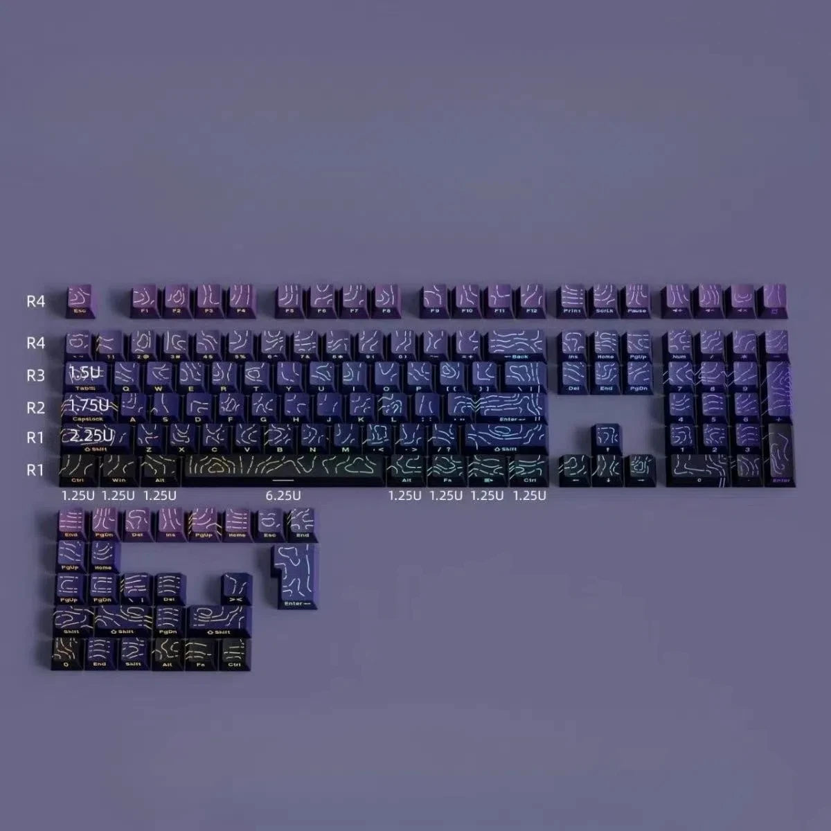 Topographic Keycaps 4.0 Version